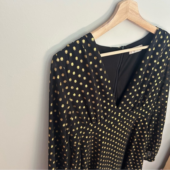Altar'd State Women's Dress Black Dotted Gold- Size M VGUC Holiday Dress - Picture 4 of 12
